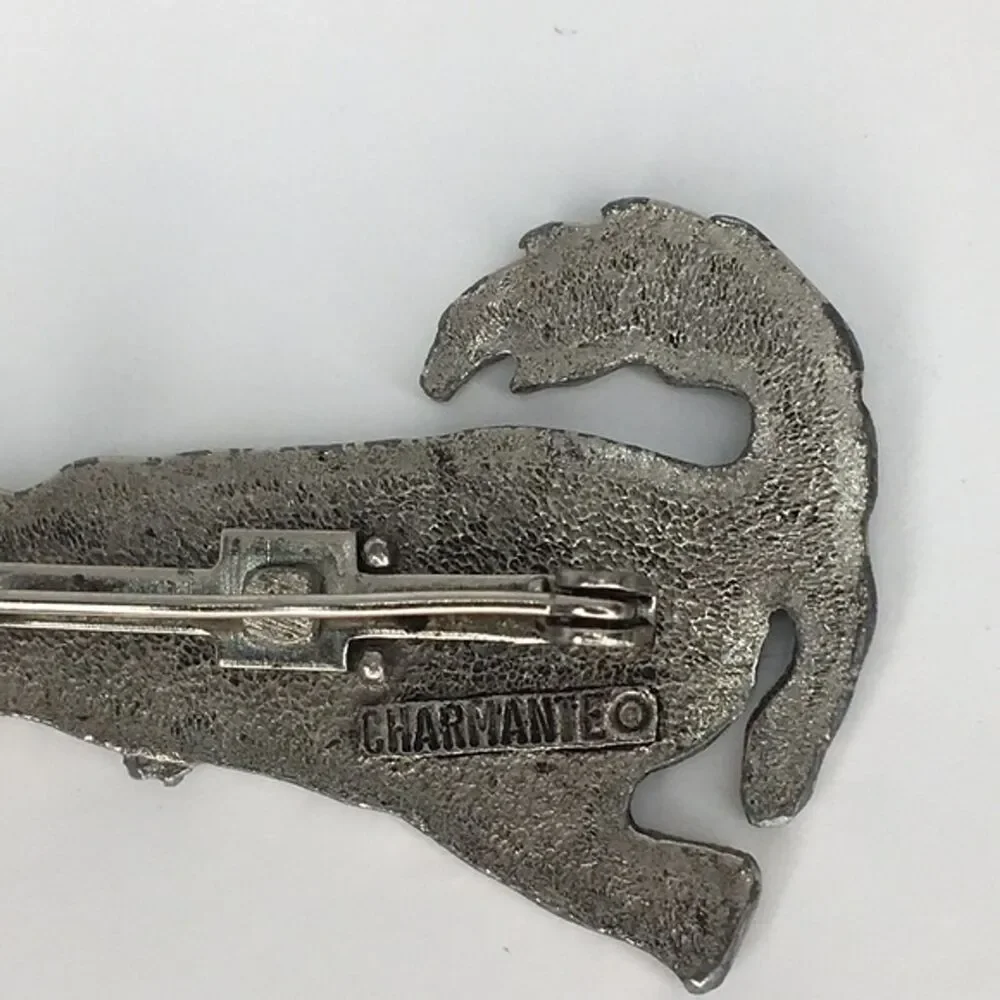 Vtg Wolf‎ Coyote Brooch Howling Rustic Southwest Cowgirl Western Chic